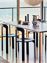 Table rectangulaire two-colour muller van severen gris pied ocre l200cm - hay ocre